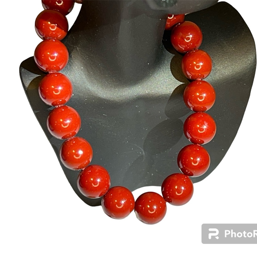Vibrant red Cinnabar Bracelet 10mm